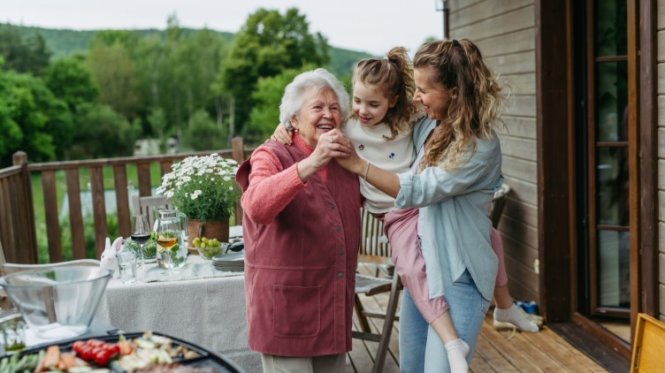 Three generations of women