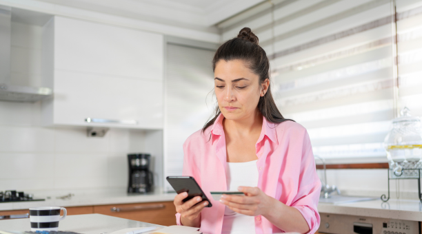 Woman looking at medical bills
